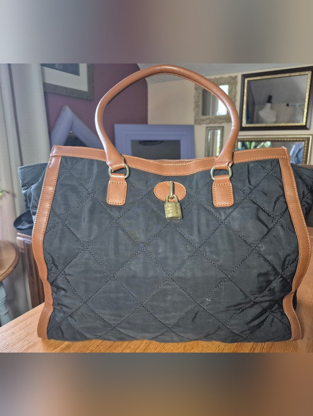 Talbots Black Quilted Bag